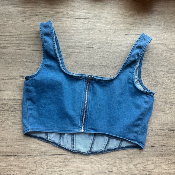 Denim Corset Tank - Picture 2 of 2